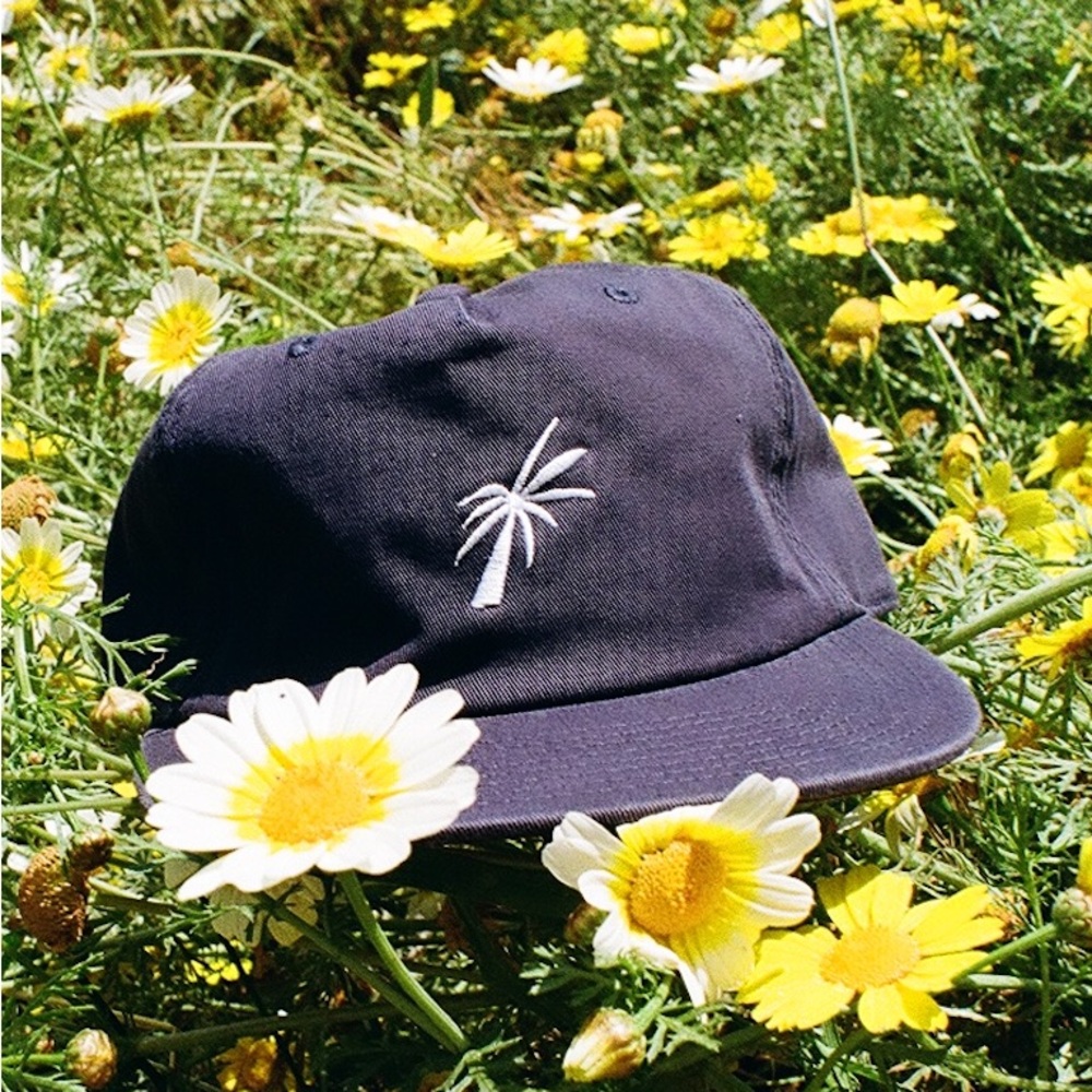 Kids Navy Palm Tree Embroidered Cap